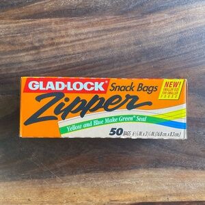 Vintage 80's Glad Lock Zipper Snack Food Bags 50 Pk TV Movie Prop New